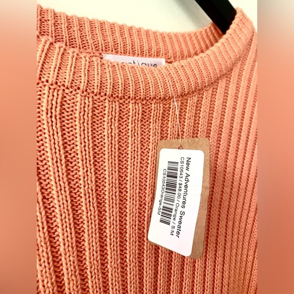 Vestique Peach Ribbed Knit Sweater NWT - Picture 8 of 10